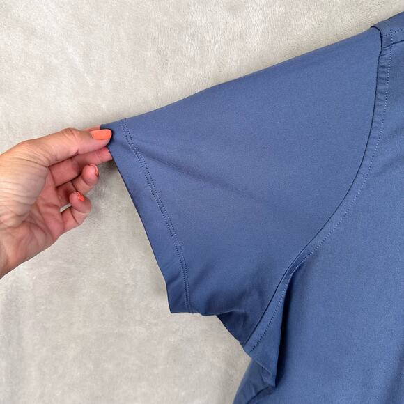 Peter Millar Shirt Women Extra Large Blue Polo Short Sleeve Golf Stretch UPF 50+ - Picture 4 of 13